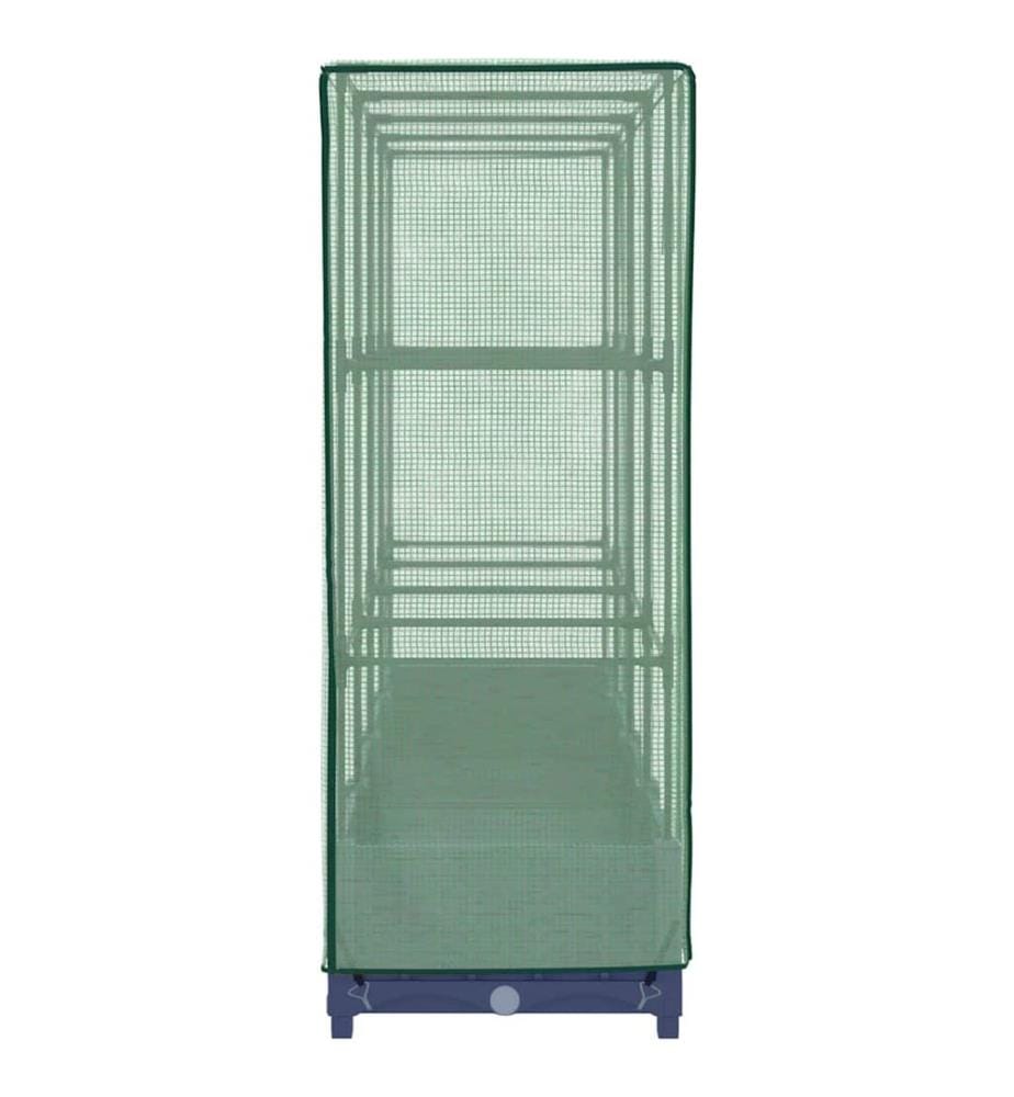 Lit surélevé avec housse de serre aspect rotin 160 x 40 x 123 cm