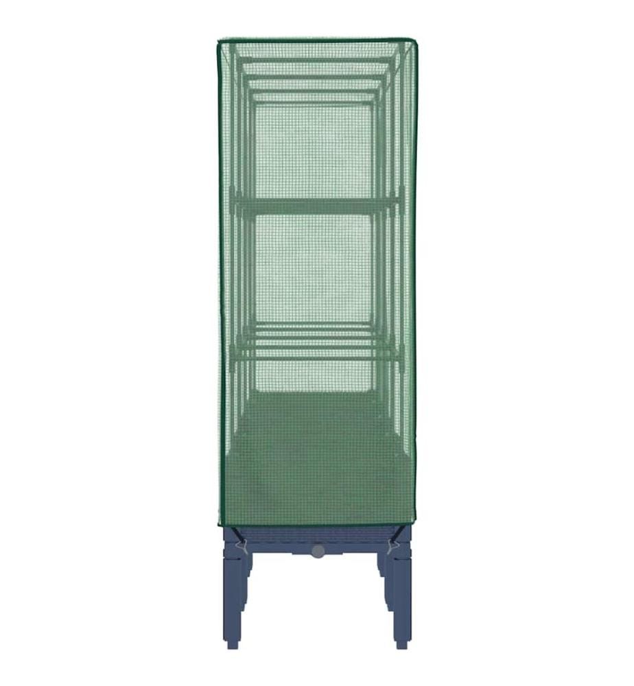 Hochbeet mit Gewächshaus-Aufsatz Rattan-Optik 160x40x140 cm