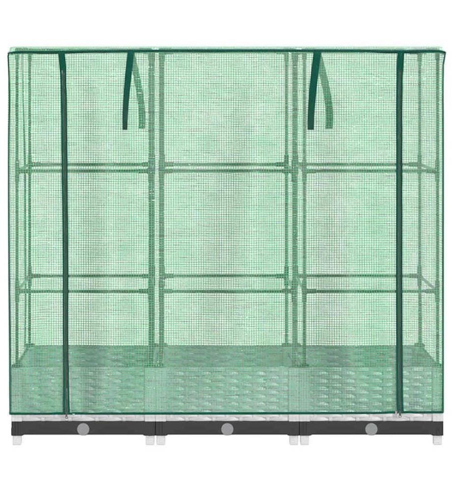 Hochbeet mit Gewächshaus-Aufsatz Rattan-Optik 120x40x123 cm