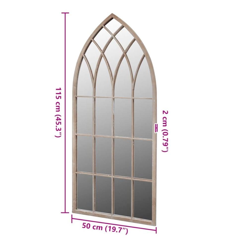 Miroir de jardin d'arche gotique 50x115 cm Intérieur/extérieur