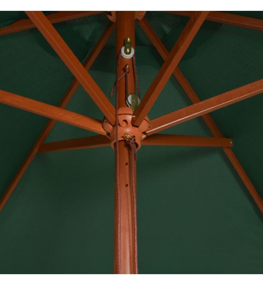 Sonnenschirm 200x300 cm Holzmast Grün