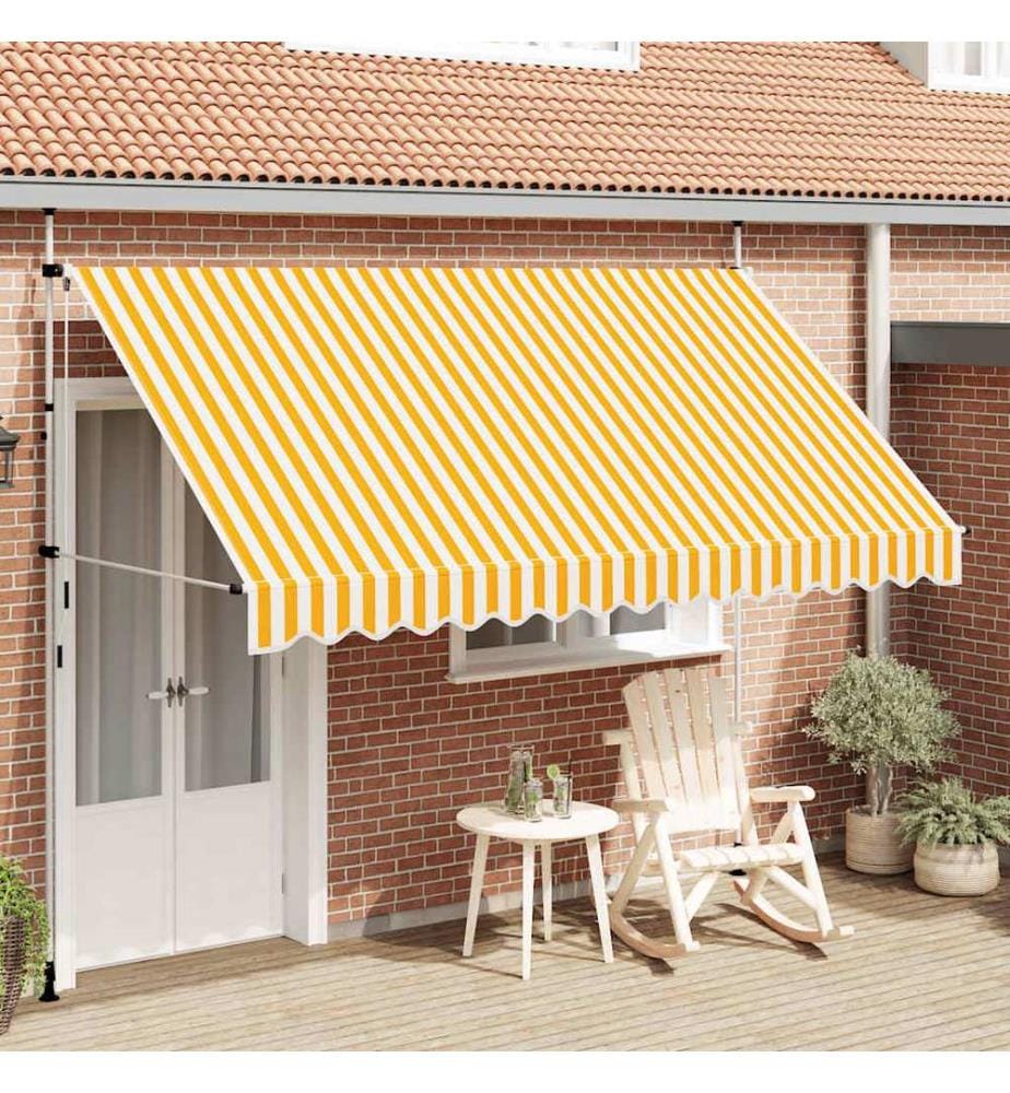 Einziehbare Markise Handbetrieben 350 cm Orange/Weiss Gestreift