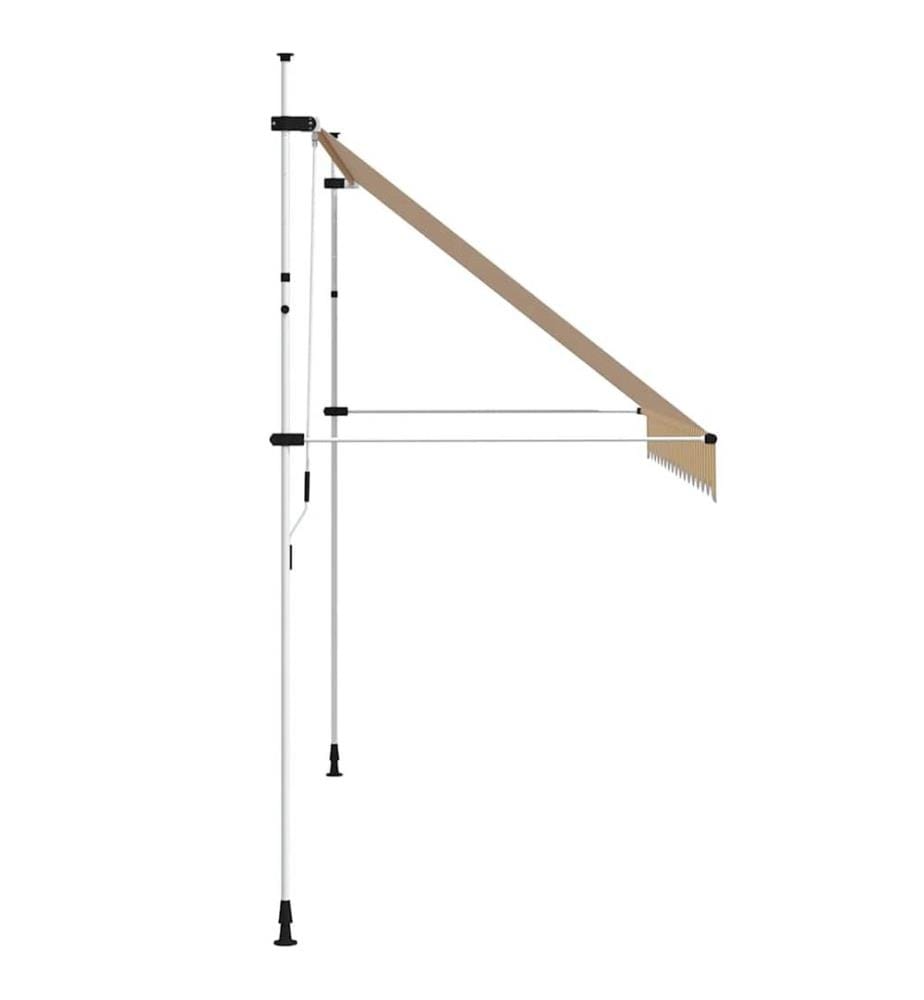 Einziehbare Markise Handbetrieben 350 cm Orange/Weiss Gestreift