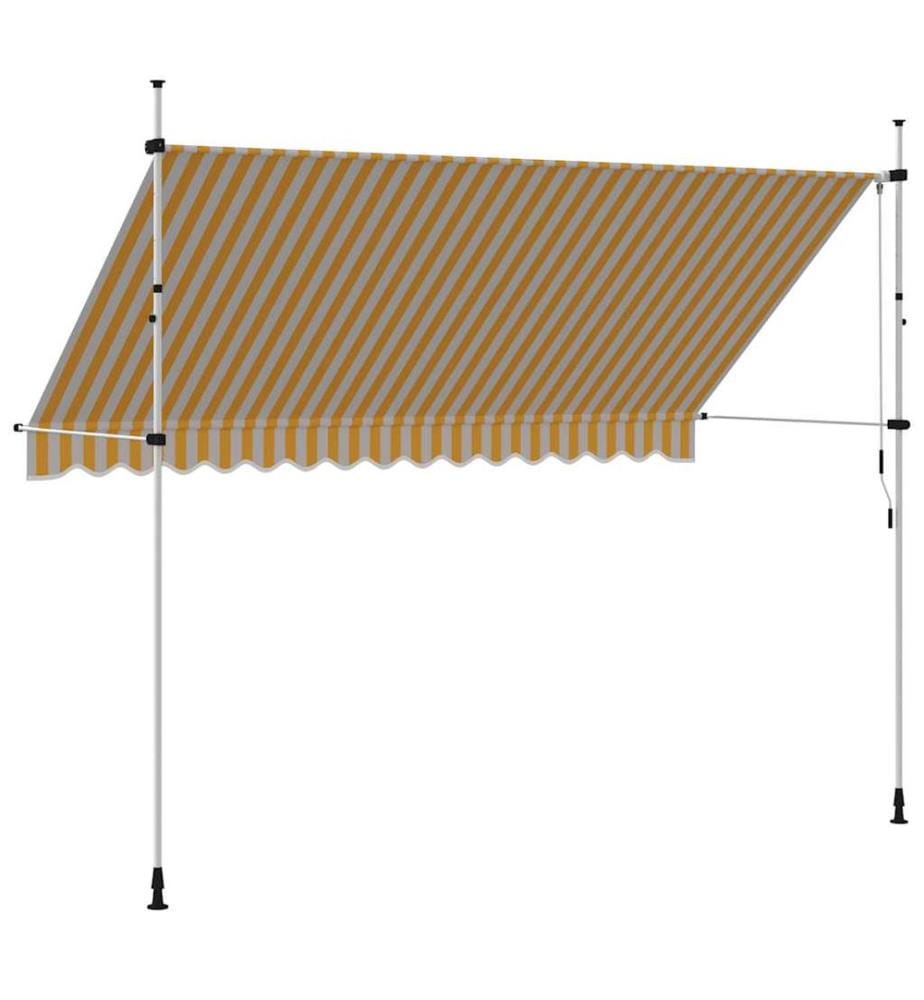 Einziehbare Markise Handbetrieben 350 cm Orange/Weiss Gestreift
