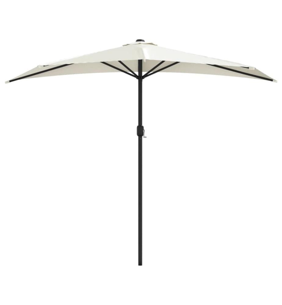 Parasol de balcon avec mât en aluminium Sable 270x144 cm Demi