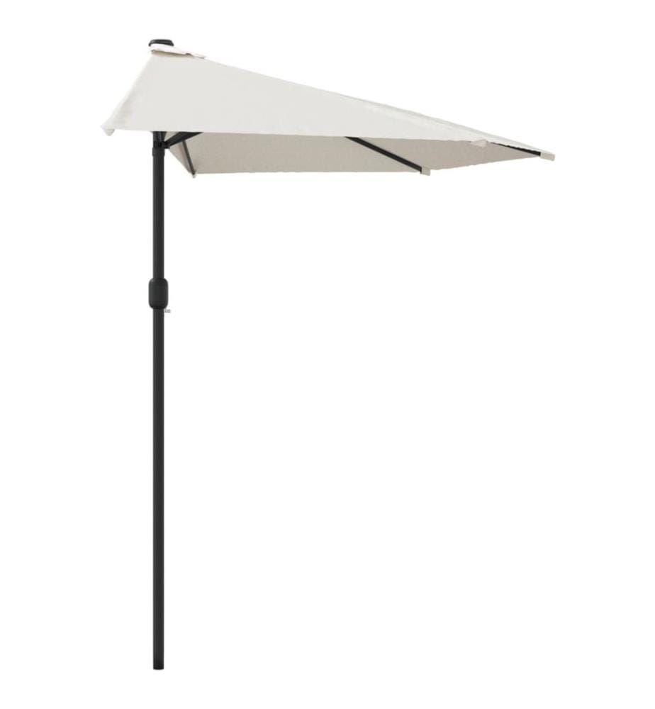 Parasol de balcon avec mât en aluminium Sable 270x144 cm Demi