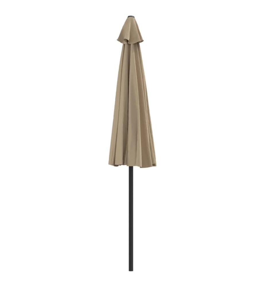 Balkon-Sonnenschirm mit Alu-Mast Taupe 270x144 cm Halbrund