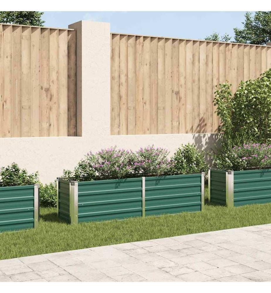 Lit surélevé de jardin Acier galvanisé 160x40x45 cm Vert