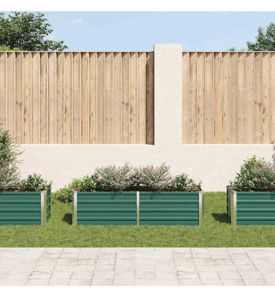 Lit surélevé de jardin Acier galvanisé 160x40x45 cm Vert