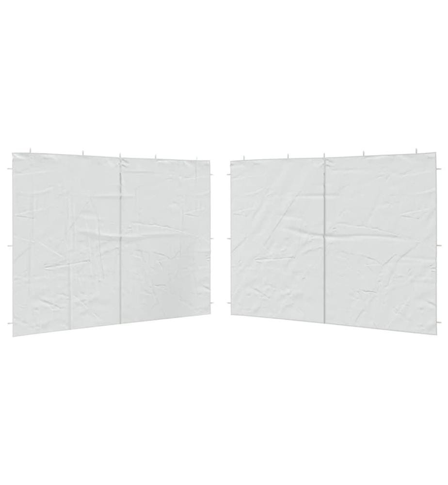 Parois de tente de réception 2 pcs et fermeture éclair PE Blanc