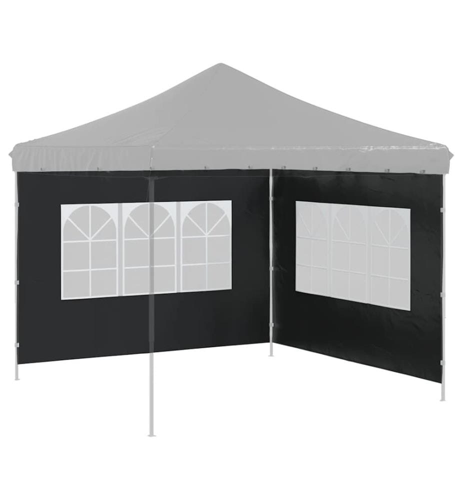 Paroi de tente de réception 2 pcs avec fenêtre PE Anthracite