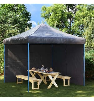 Paroi de tente de réception 2pcs fermeture éclair PE Anthracite