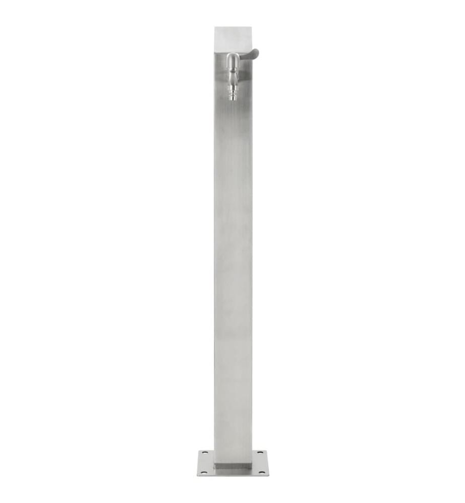 Garten-Wassersäule Edelstahl Quadratisch 95 cm