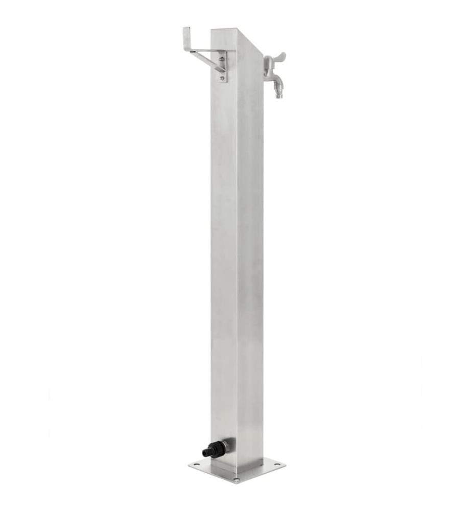 Garten-Wassersäule Edelstahl Quadratisch 95 cm