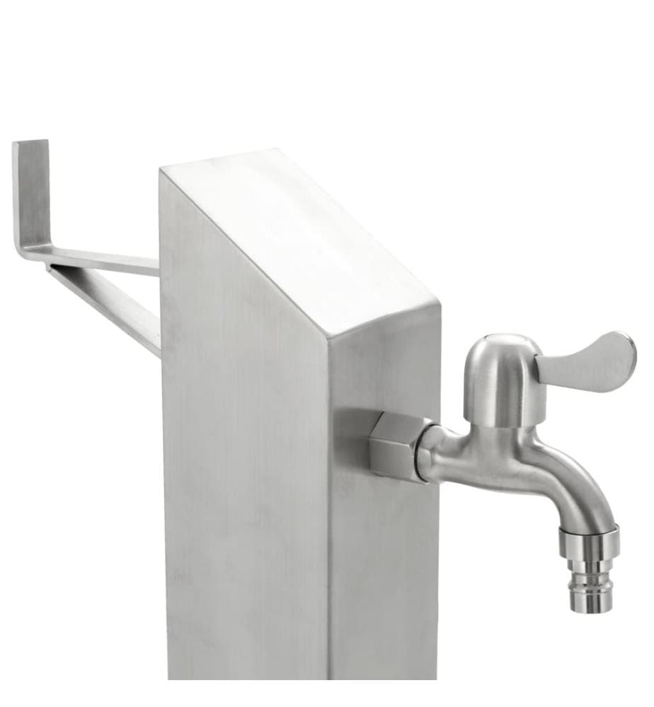 Garten-Wassersäule Edelstahl Quadratisch 95 cm