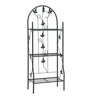 3-stufiges Pflanzenregal Schwarz 52 x 28 x 128 cm Eisen