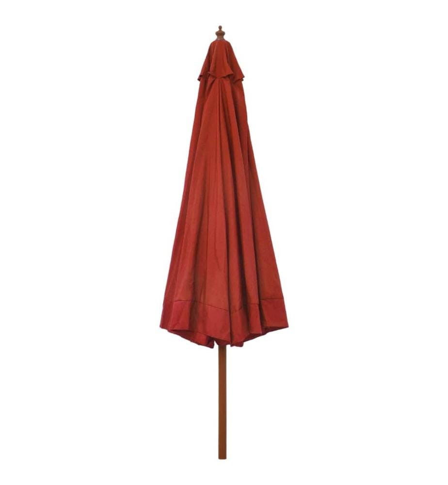 Parasol d'extérieur avec mât en bois 330 cm Terre cuite