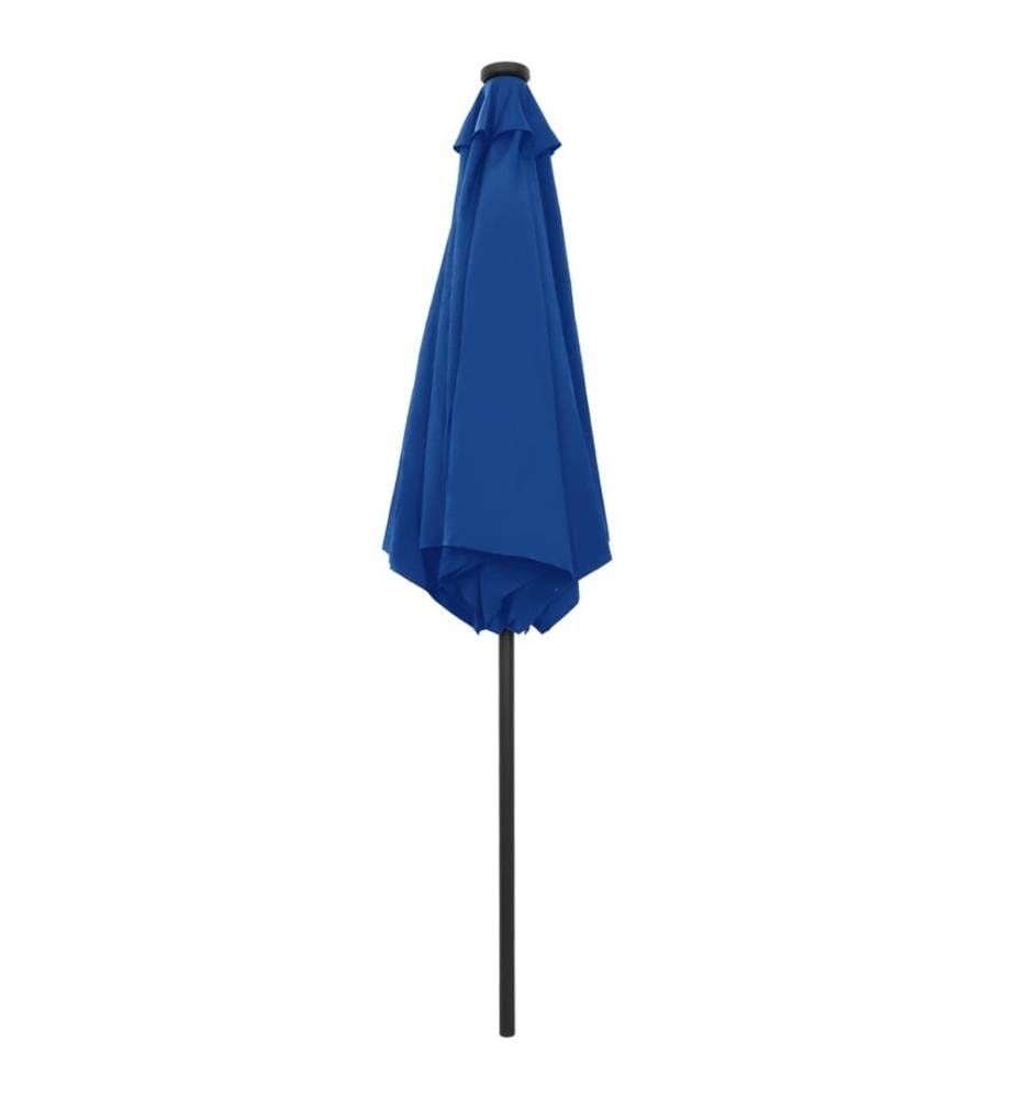 Sonnenschirm mit LED-Beleuchtung und Alu-Mast 270 cm Azurblau