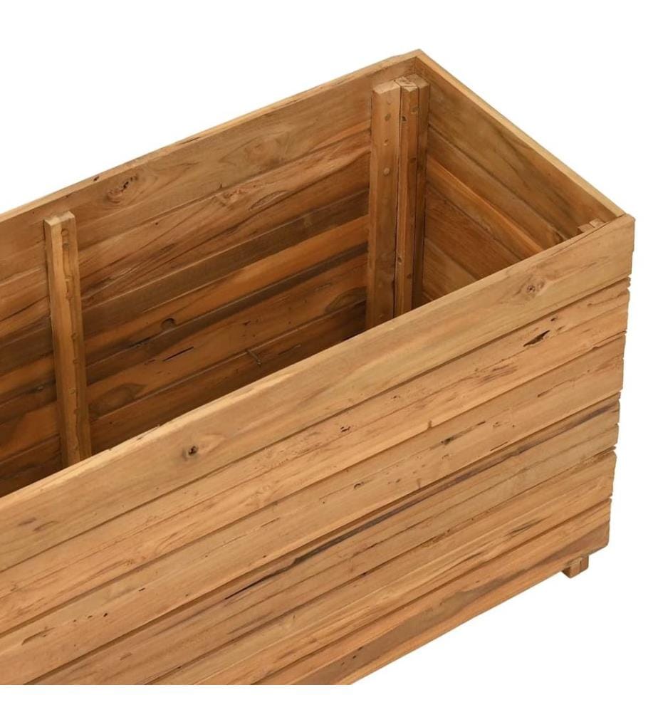 Hochbeet 100x40x55 cm Teak Altholz und Stahl