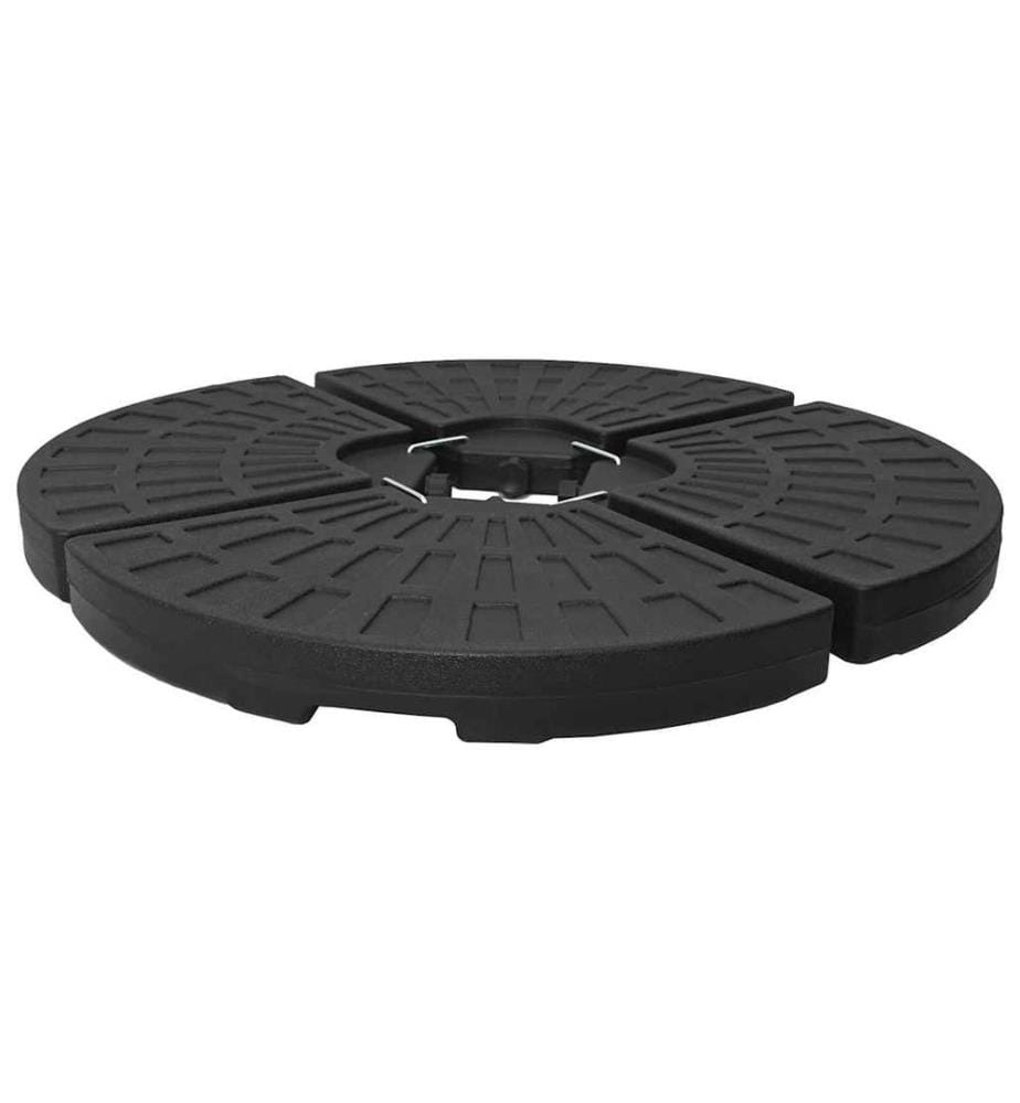Socle de parasol en forme d'éventail 4 pcs Noir