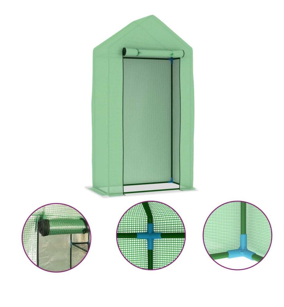 Serre avec cadre en acier 0,5 m² 1x0,5x1,9 m