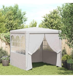 Profi-Partyzelt mit Seitenwänden 2,5x2,5 m Weiss 90 g/m²
