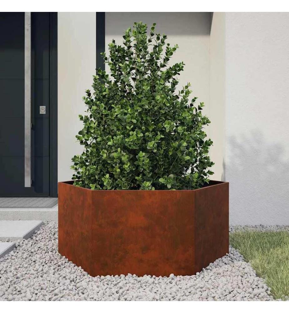 Jardinière avec pieds Rouillé 30x30x30 cm Acier corten