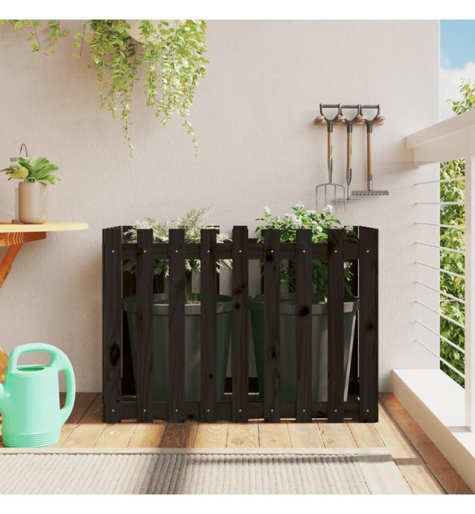 Lit surélevé de jardin design de clôture 100x50x70cm pin massif