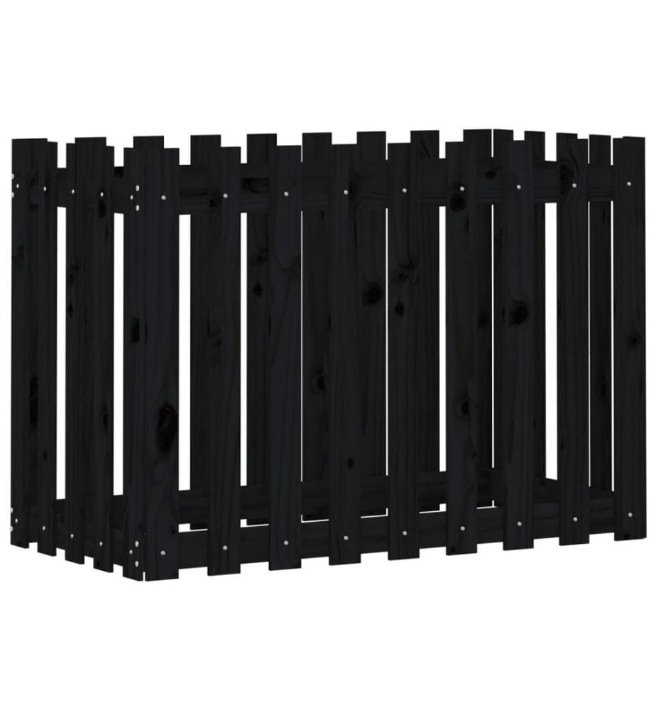 Lit surélevé de jardin design de clôture 100x50x70cm pin massif