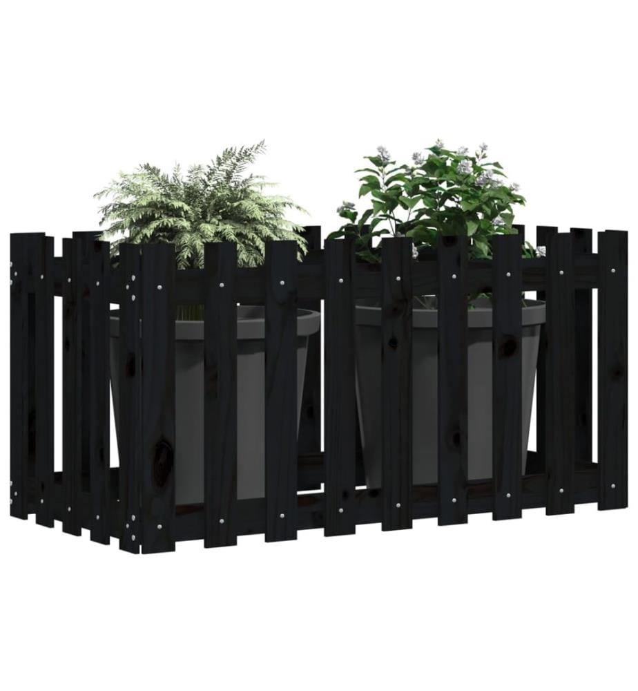 Lit surélevé de jardin design de clôture 100x50x70cm pin massif