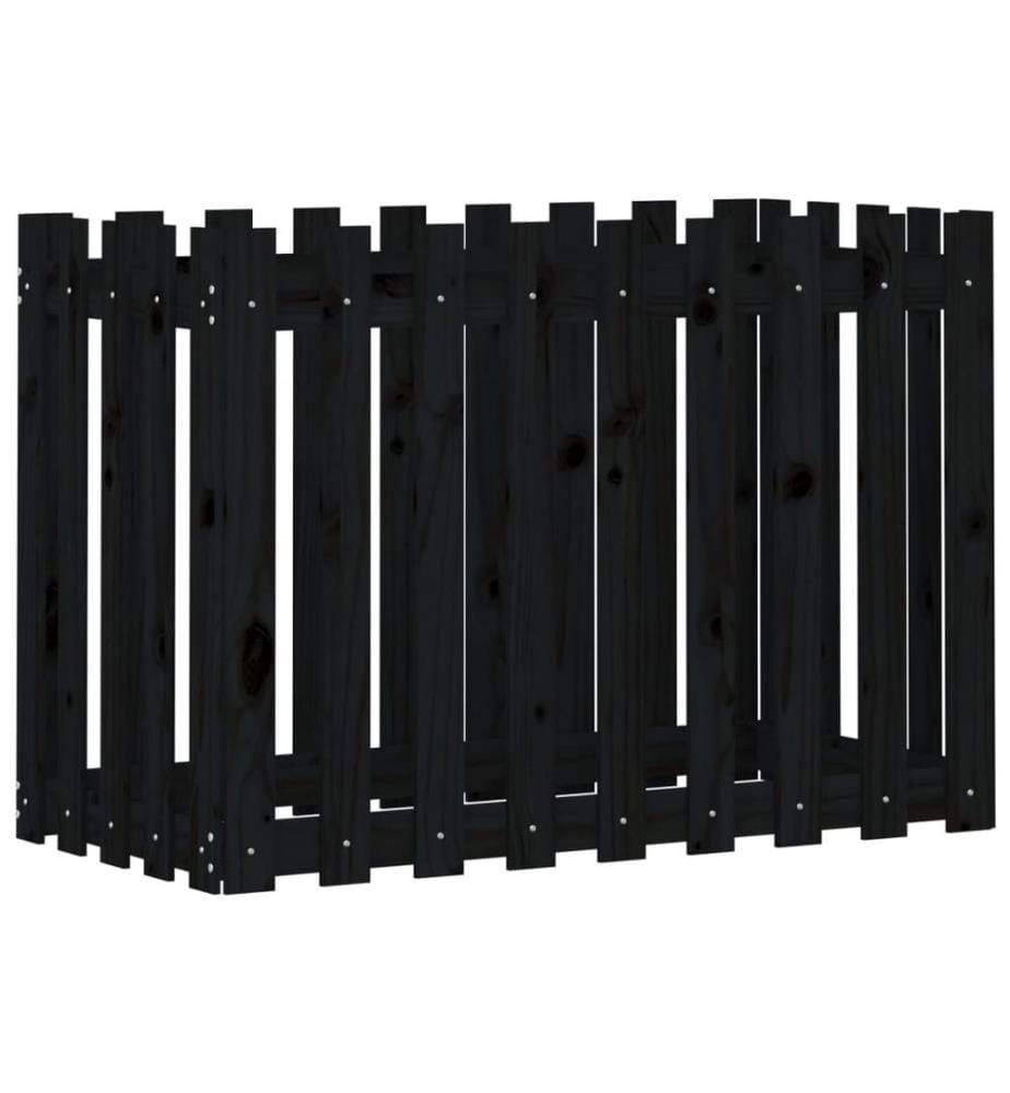 Lit surélevé de jardin design de clôture 100x50x70cm pin massif