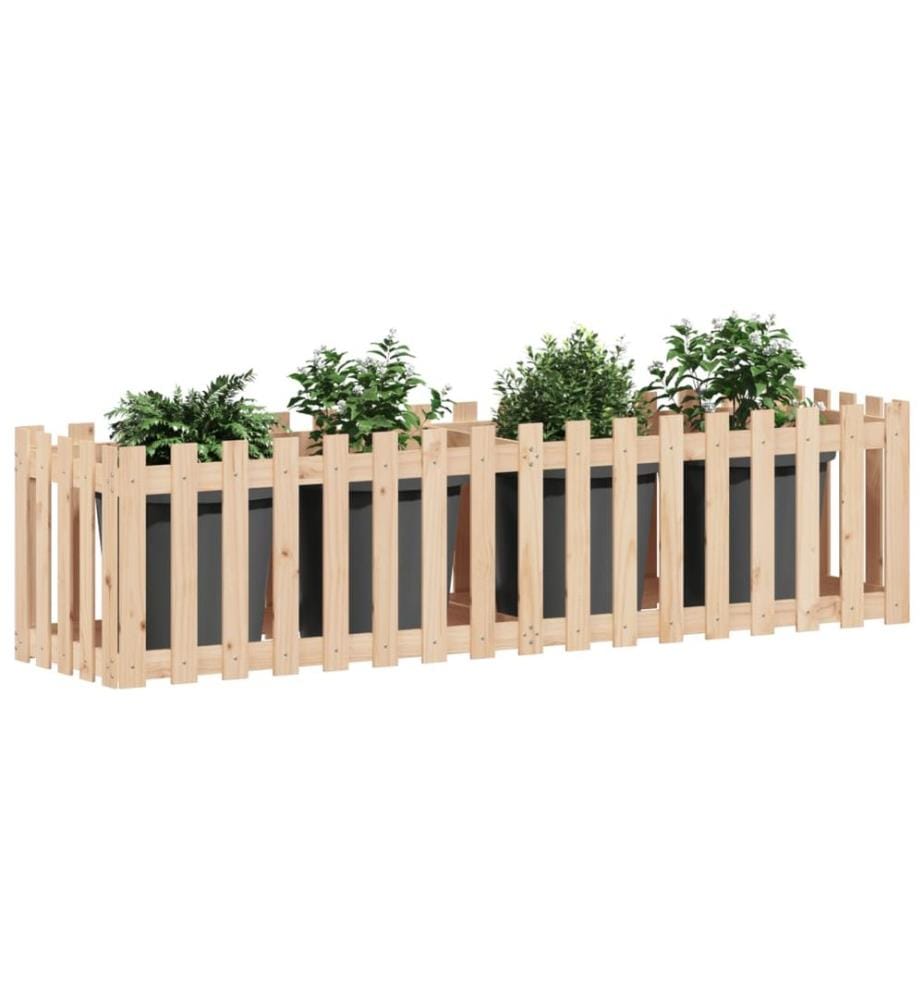 Hochbeet Lattenzaun-Design 200x50x50 cm Massivholz Kiefer