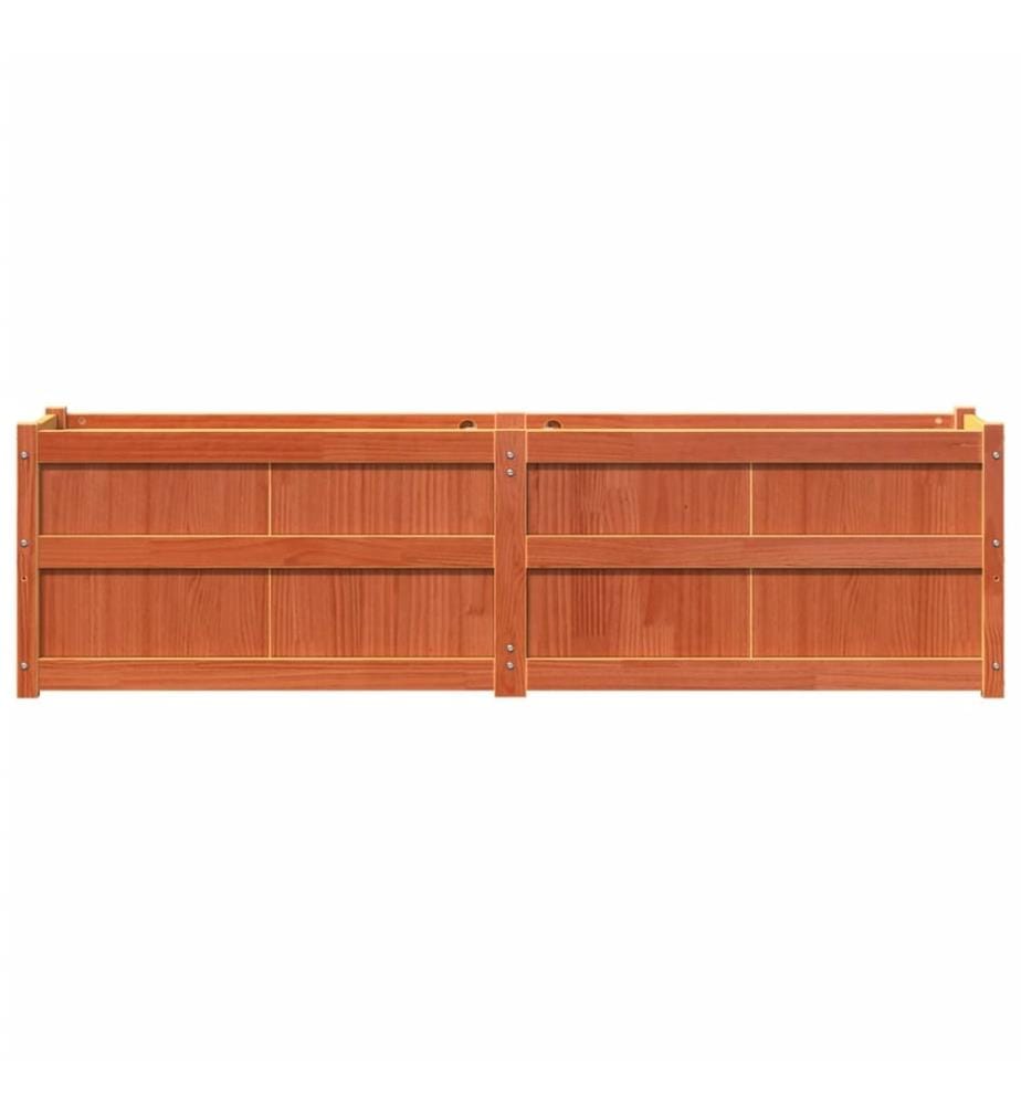 Jardinière cire marron 180x50x50 cm bois de pin massif