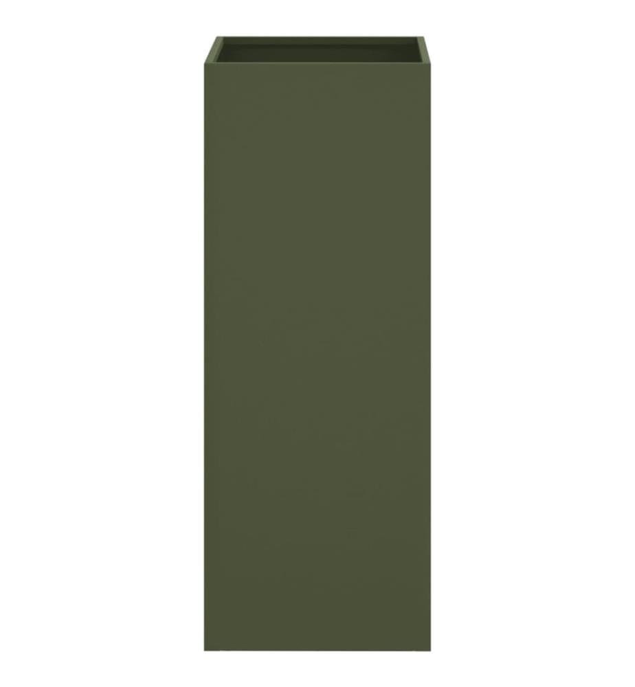 Jardinière vert olive 32x29x75 cm acier