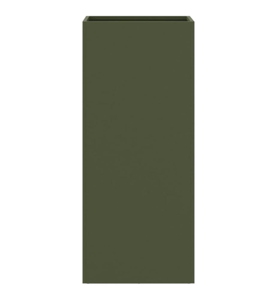 Jardinière vert olive 32x29x75 cm acier