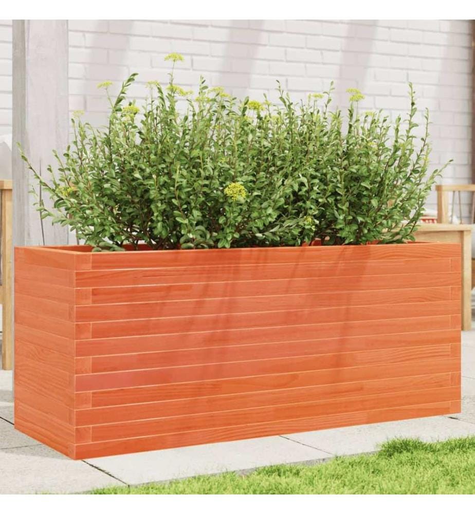 Jardinière cire marron 110x40x45,5 cm bois de pin massif
