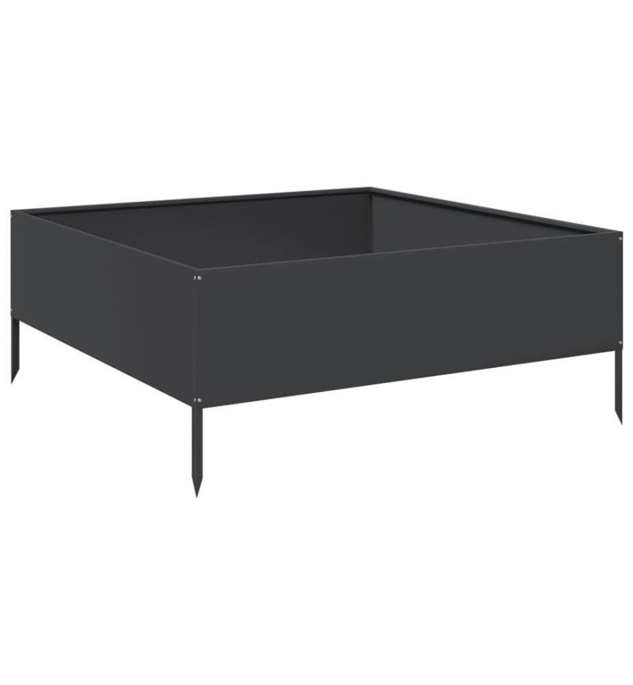 Hochbeet Schwarz 100x100x25 cm Stahl