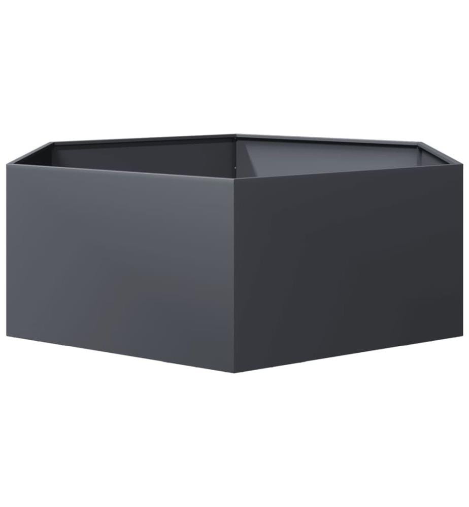 Jardinière anthracite hexagone 138x120x45 cm acier