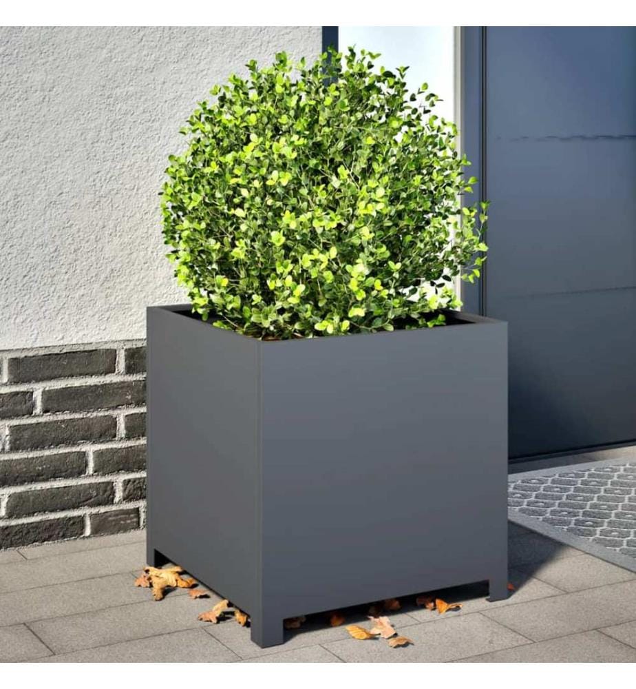 Jardinière anthracite 50x50x50 cm acier
