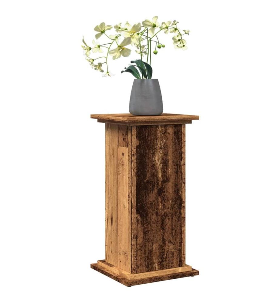 Piédestal avec rangement vieux bois bois d'ingénierie