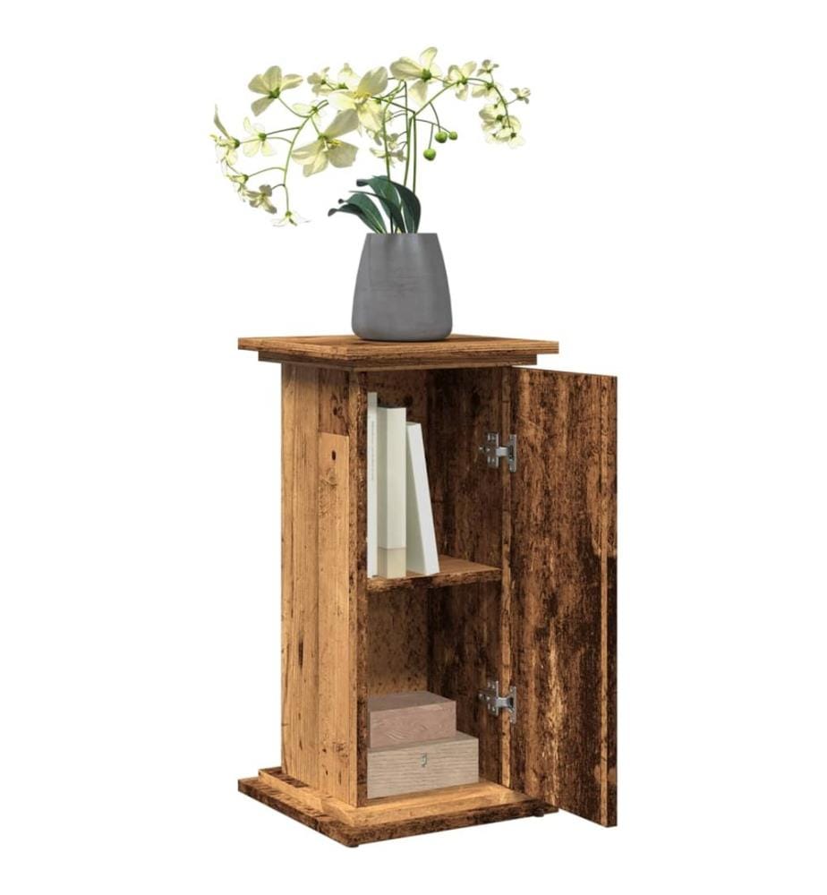 Piédestal avec rangement vieux bois bois d'ingénierie