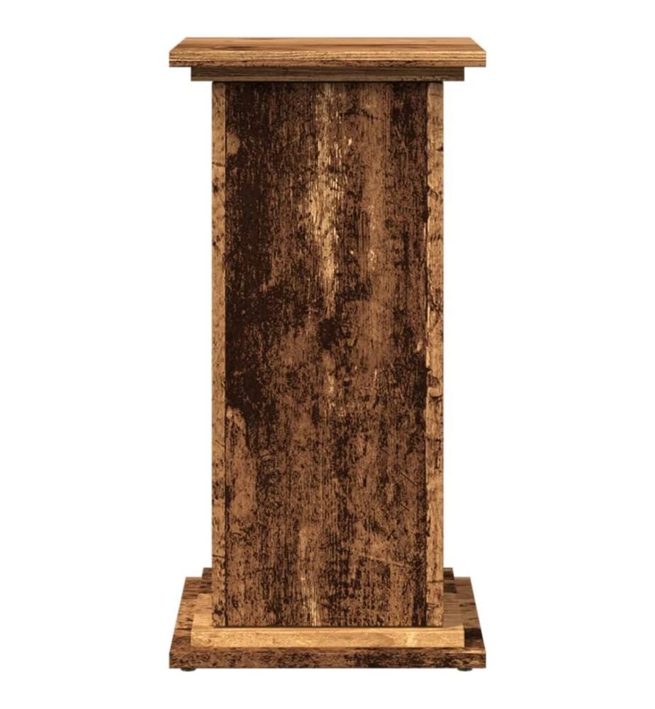 Piédestal avec rangement vieux bois bois d'ingénierie