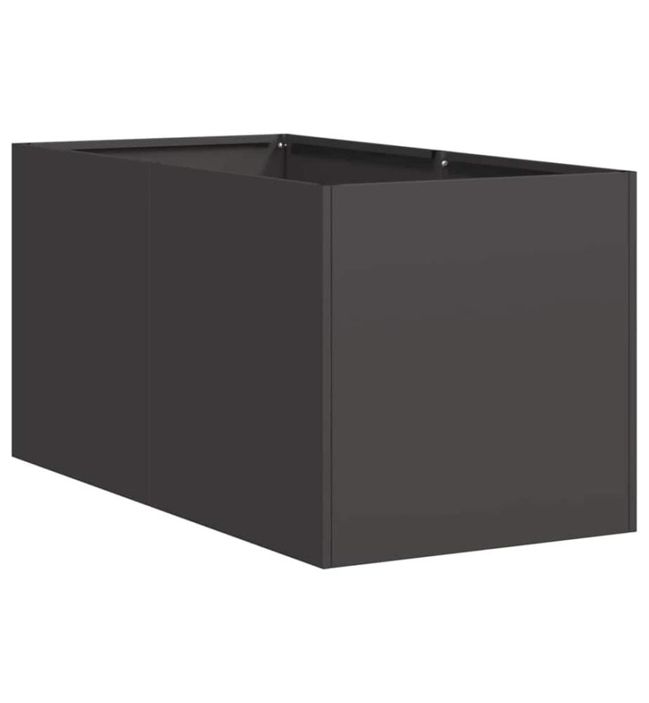 Pflanzkübel Schwarz 40x80x40 cm Kaltgewalzter Stahl