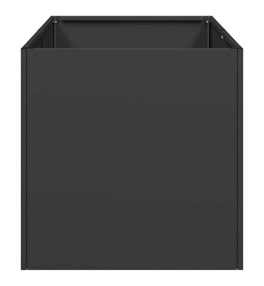Pflanzkübel Schwarz 40x80x40 cm Kaltgewalzter Stahl