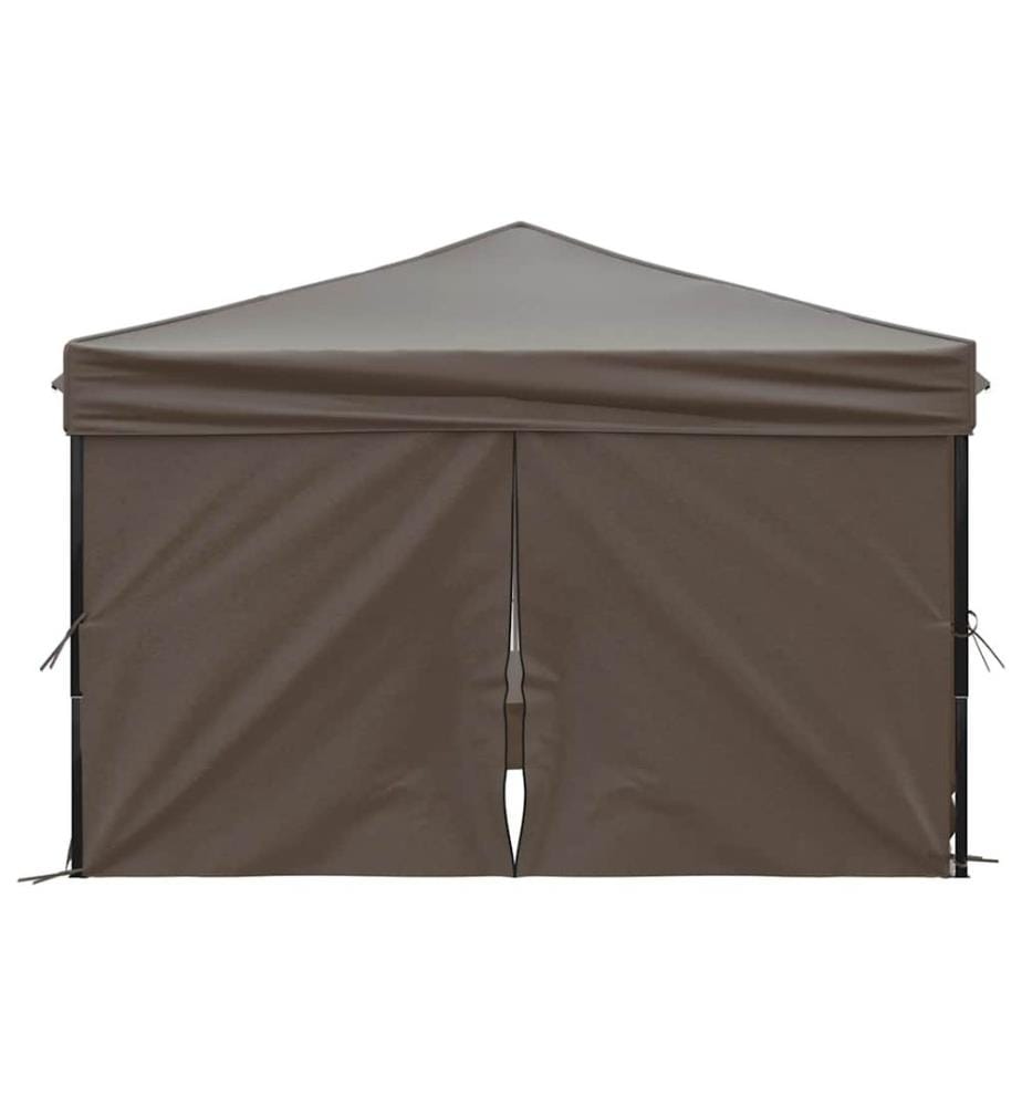 Tente de réception pliable avec parois Taupe 3x3 m