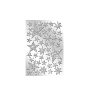 Braun + Company Weihnachtssticker Glitzersterne, Silber