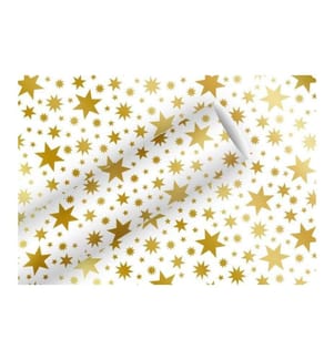 Braun + Company Geschenkpapier Beautiful Stars  70 cm x 1.5 m, Gold