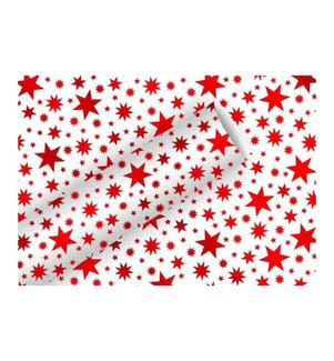 Braun + Company Geschenkpapier Beautiful Stars  70 cm x 1.5 m, Rot