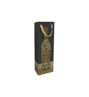 Braun + Company Flaschentasche  Vinothek 12 x 37 x 8 cm, Gold/Schwarz