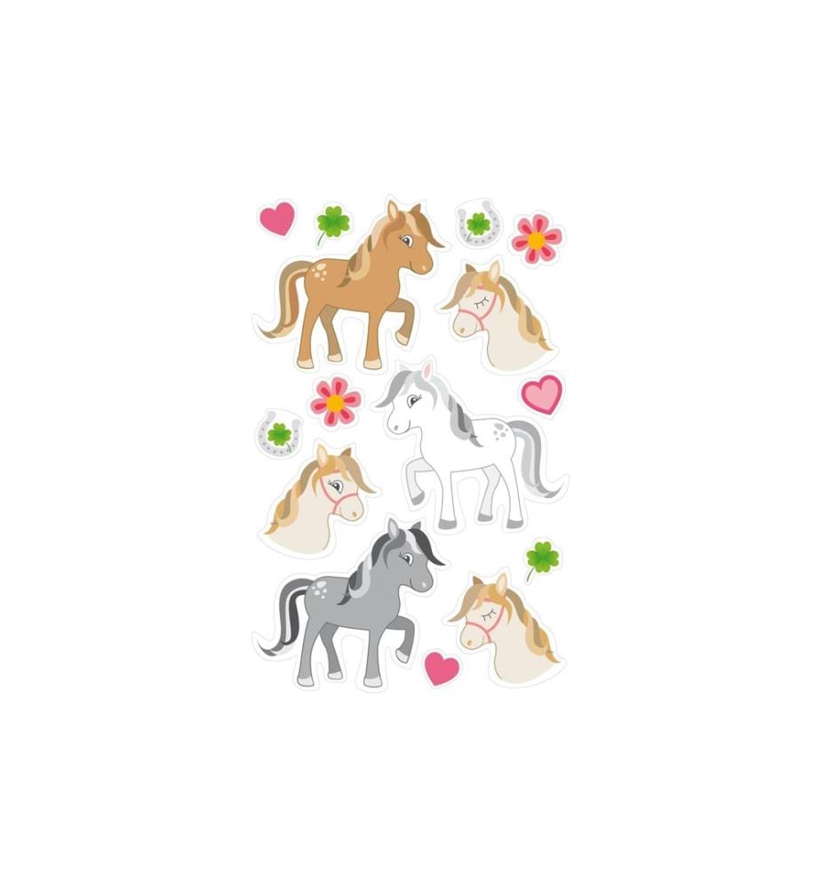 Braun + Company Autocollant à motif Petits chevaux 4 feuilles